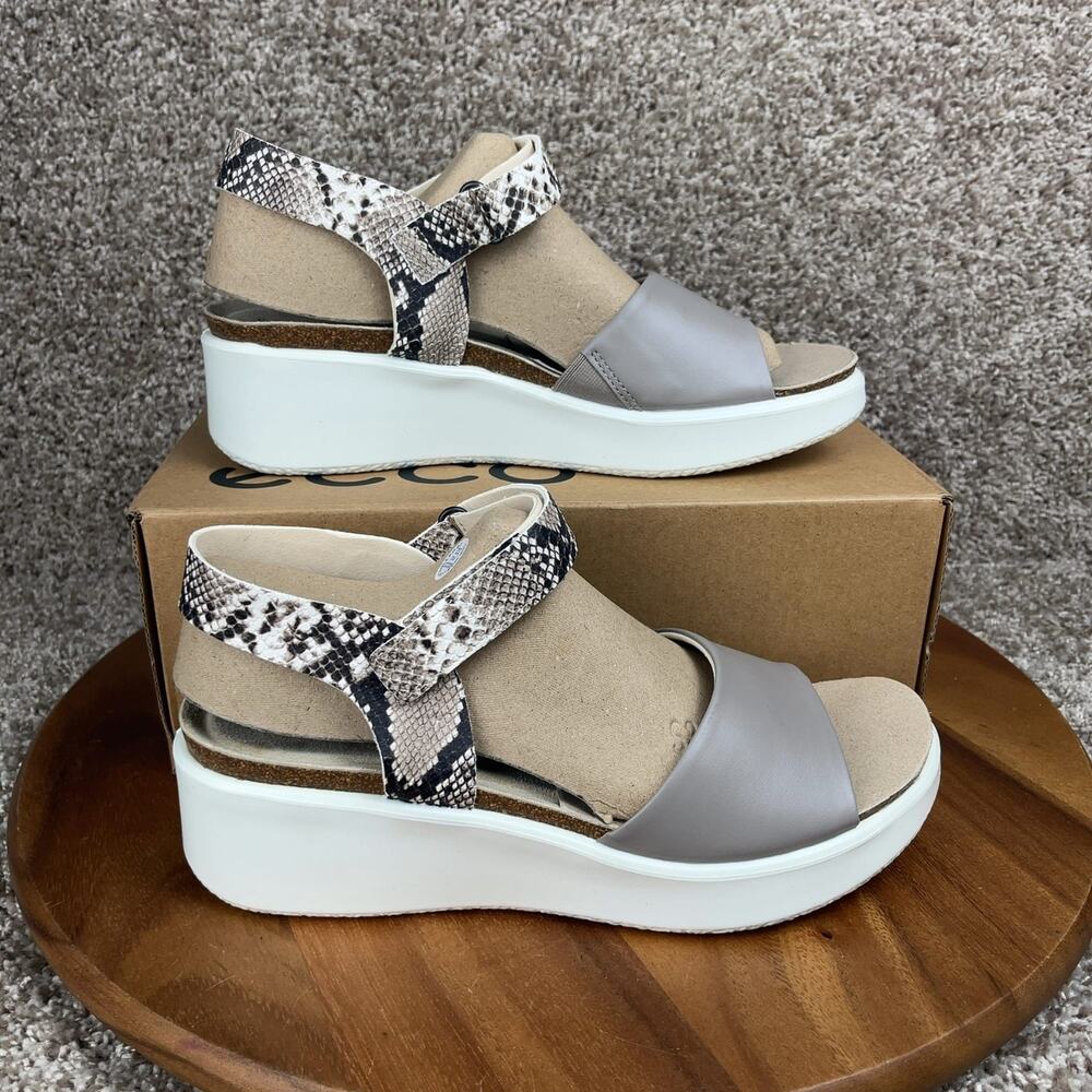 ECCO Flowt Wedge Cork Strap Women's Size EU 41 / US 10-10.5 Sandal Python 272313